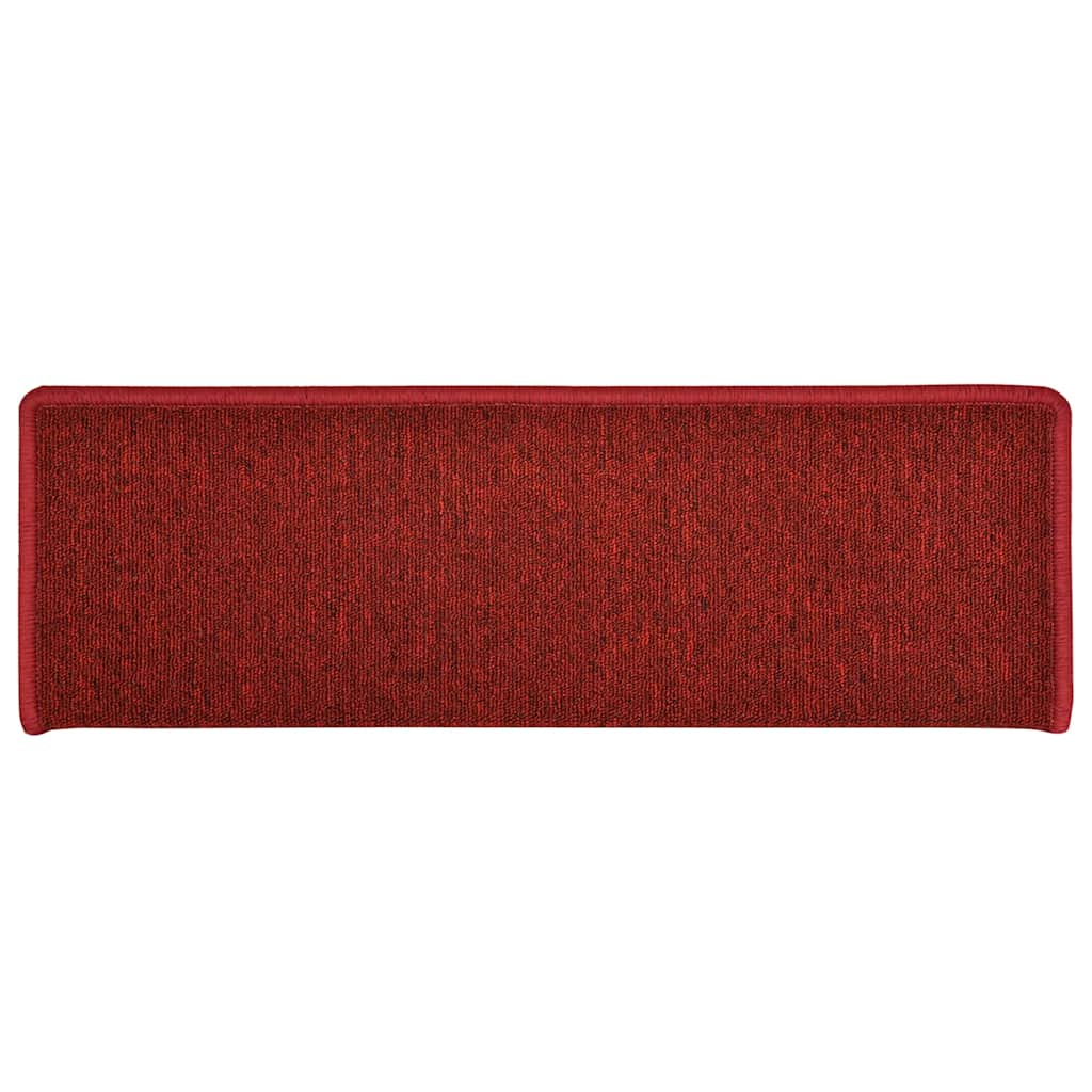 Stair mats, 30 pcs, 65x21x4 cm, red, rectangular edges