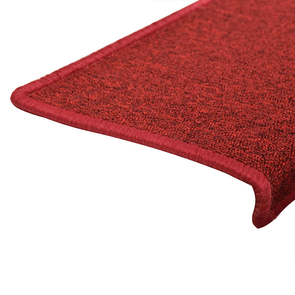 Stair mats, 30 pcs, 65x21x4 cm, red, rectangular edges