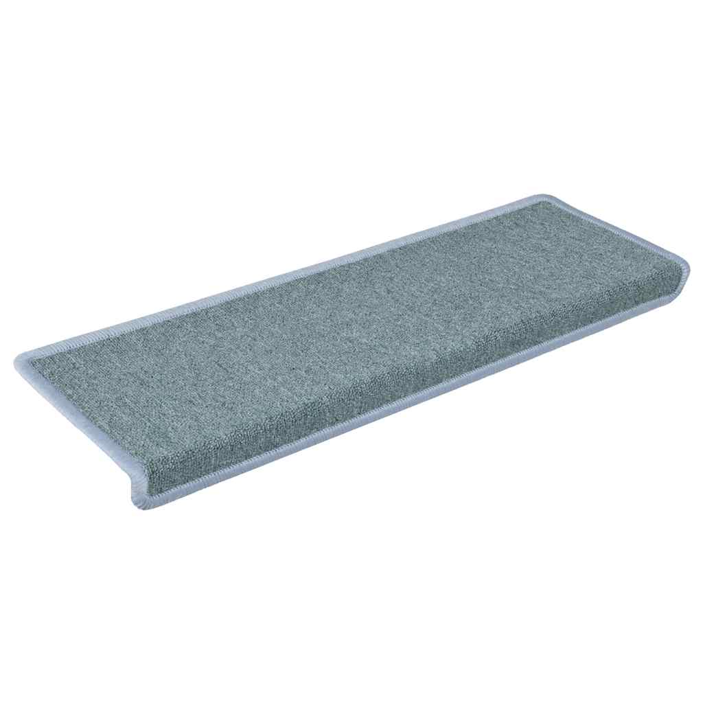 Stair mats, 30 pcs, 65x21x4 cm, sea blue, straight edges