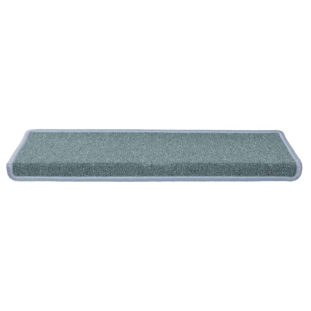 Stair mats, 30 pcs, 65x21x4 cm, sea blue, straight edges