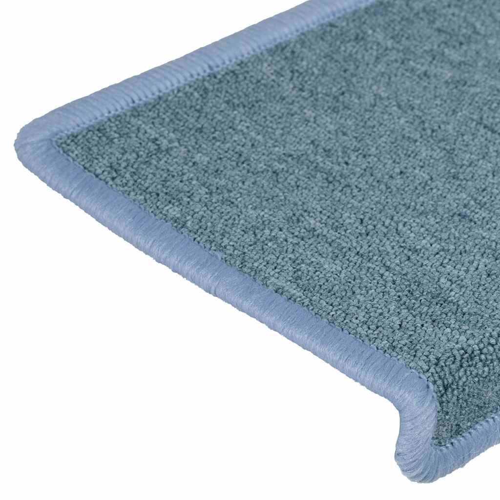 Stair mats, 30 pcs, 65x21x4 cm, sea blue, straight edges