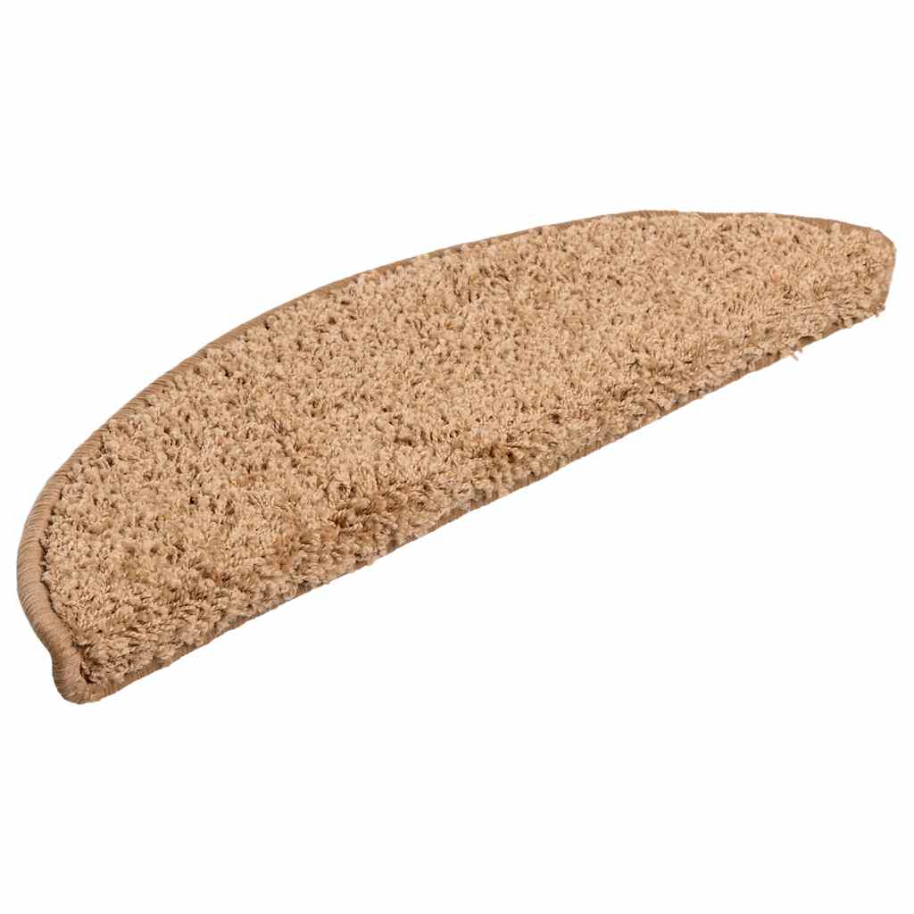 Kāpņu paklāji, 30 gab., 56x17x3 cm, smilškrāsas, pusapaļi