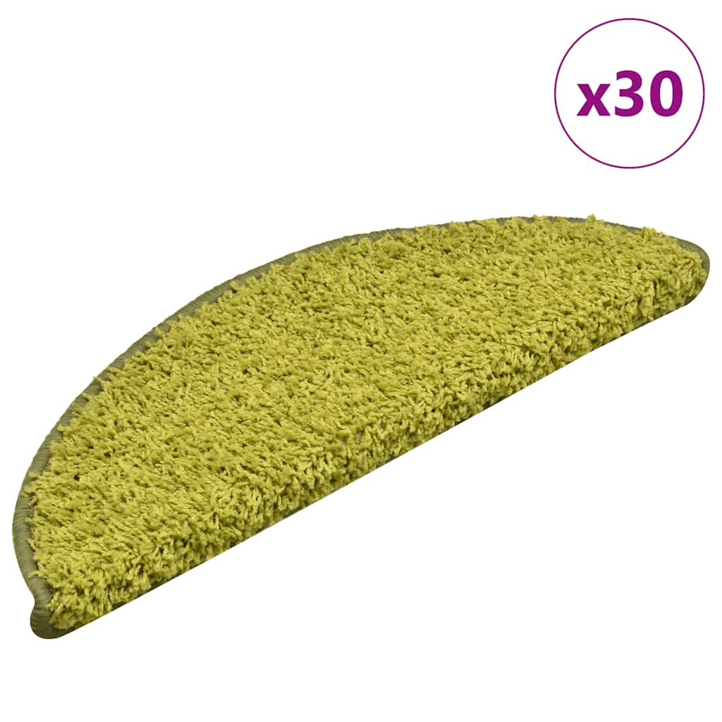 Laiptų kilimėliai, 30 vnt., 56x17x3 cm, žali, pusapvaliai