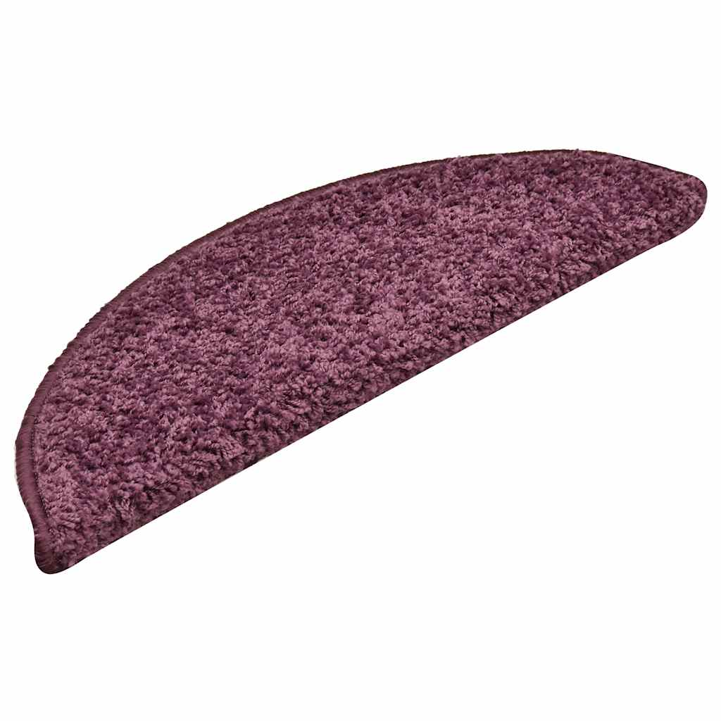 Laiptų kilimėliai, 30 vnt., 56x17x3 cm, tamsiai violetiniai, pusapvaliai