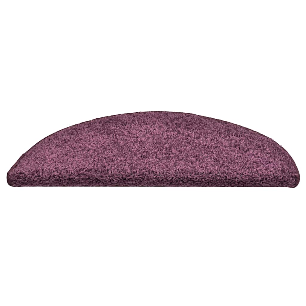 Laiptų kilimėliai, 30 vnt., 56x17x3 cm, tamsiai violetiniai, pusapvaliai