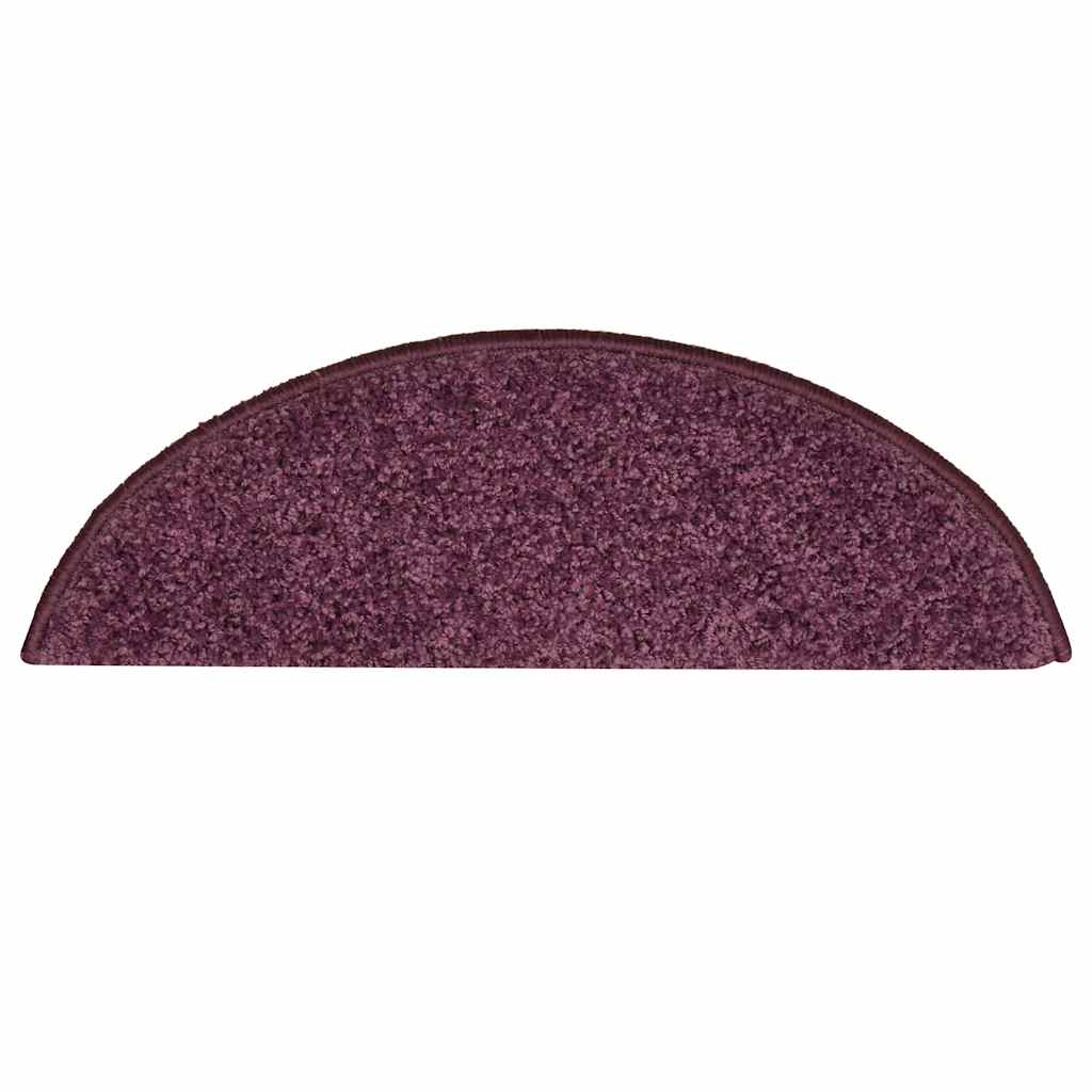 Laiptų kilimėliai, 30 vnt., 56x17x3 cm, tamsiai violetiniai, pusapvaliai