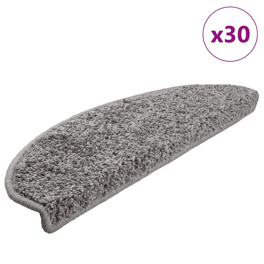 Laiptų kilimėliai, 30 vnt., pilki, 65x21x4 cm, dideli, pusapvaliai