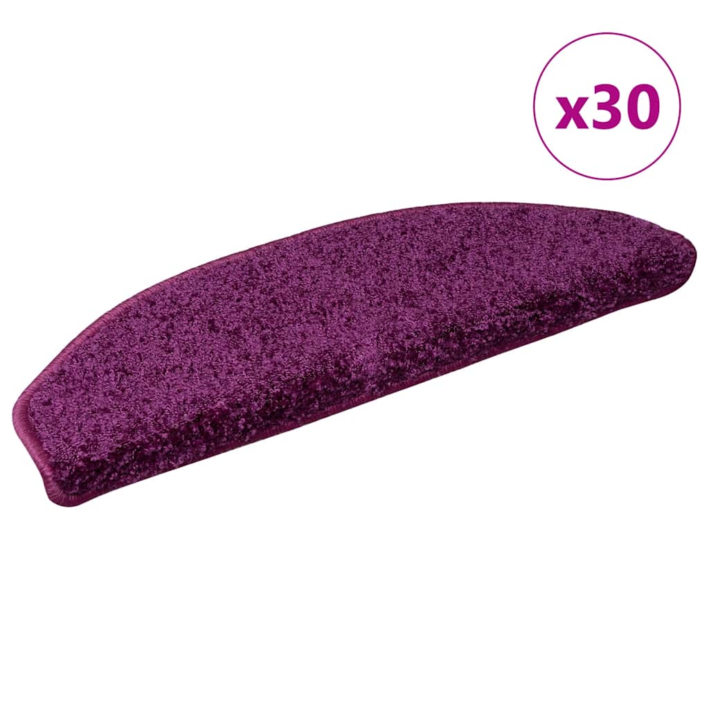 Laiptų kilimėliai, 30 vnt., 65x21x4 cm, violetiniai, pusapvaliai, dideli