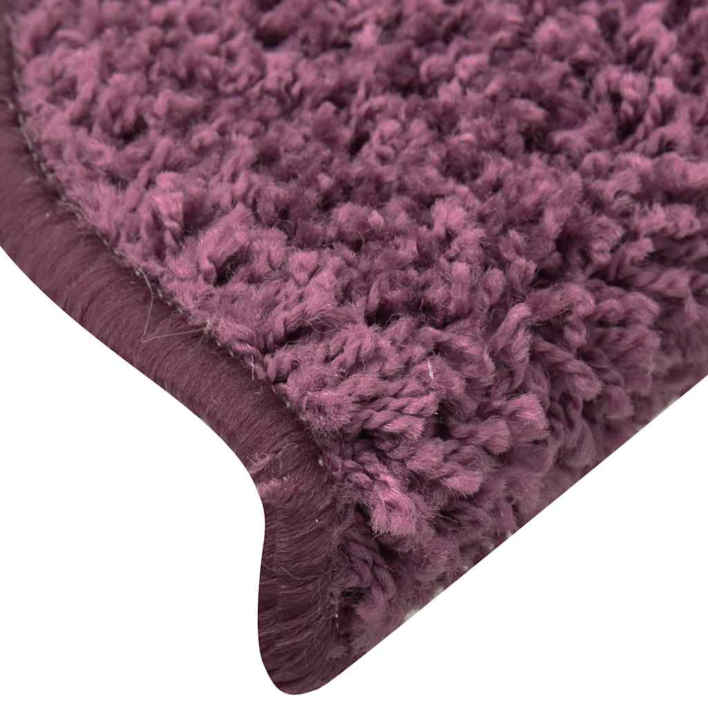 Laiptų kilimėliai, 30 vnt., 65x21x4 cm, tamsiai violetiniai, pusapvaliai, dideli