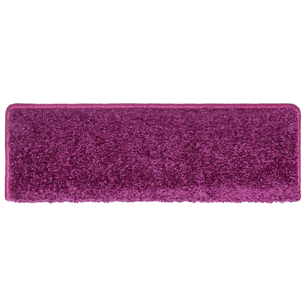 Laiptų kilimėliai, 30 vnt., 65x21x4 cm, violetiniai, stačiakampiai kraštai