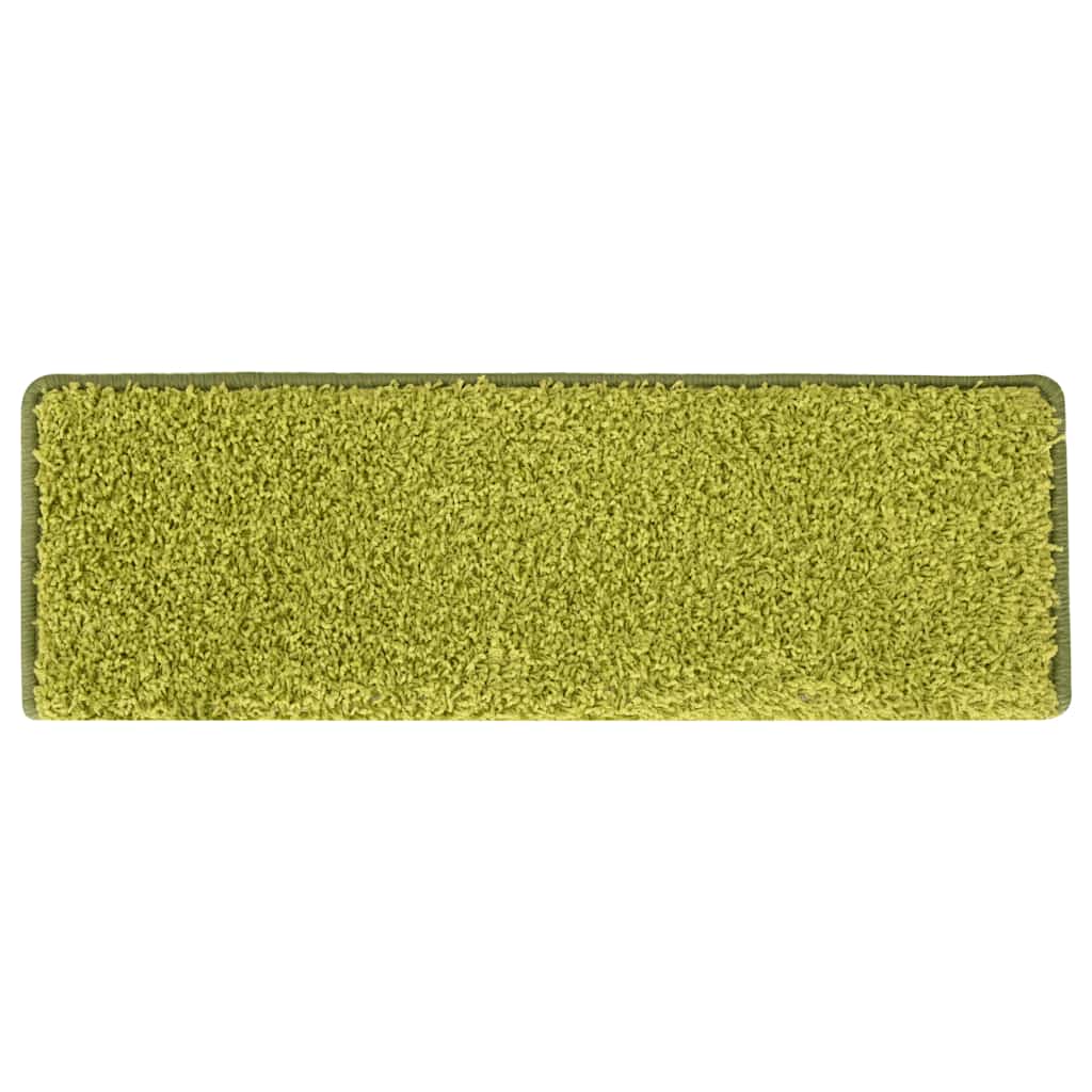 Kāpņu paklāji, 30 gab., 65x21x4 cm, zaļi, taisnstūra malas