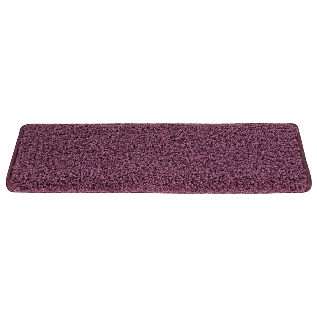 Stair mats, 30 pcs, 65x21x4 cm, dark purple, rectangular edges