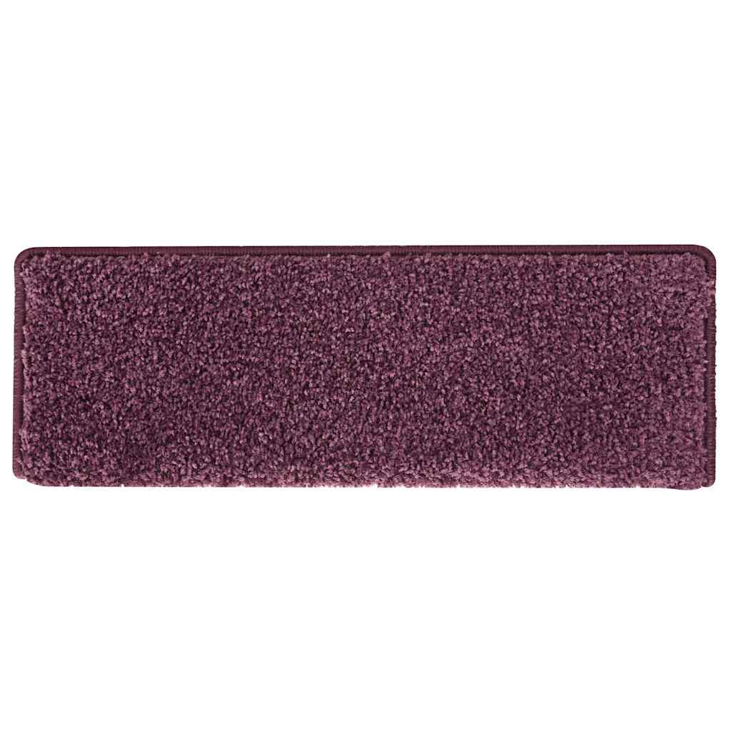 Stair mats, 30 pcs, 65x21x4 cm, dark purple, rectangular edges