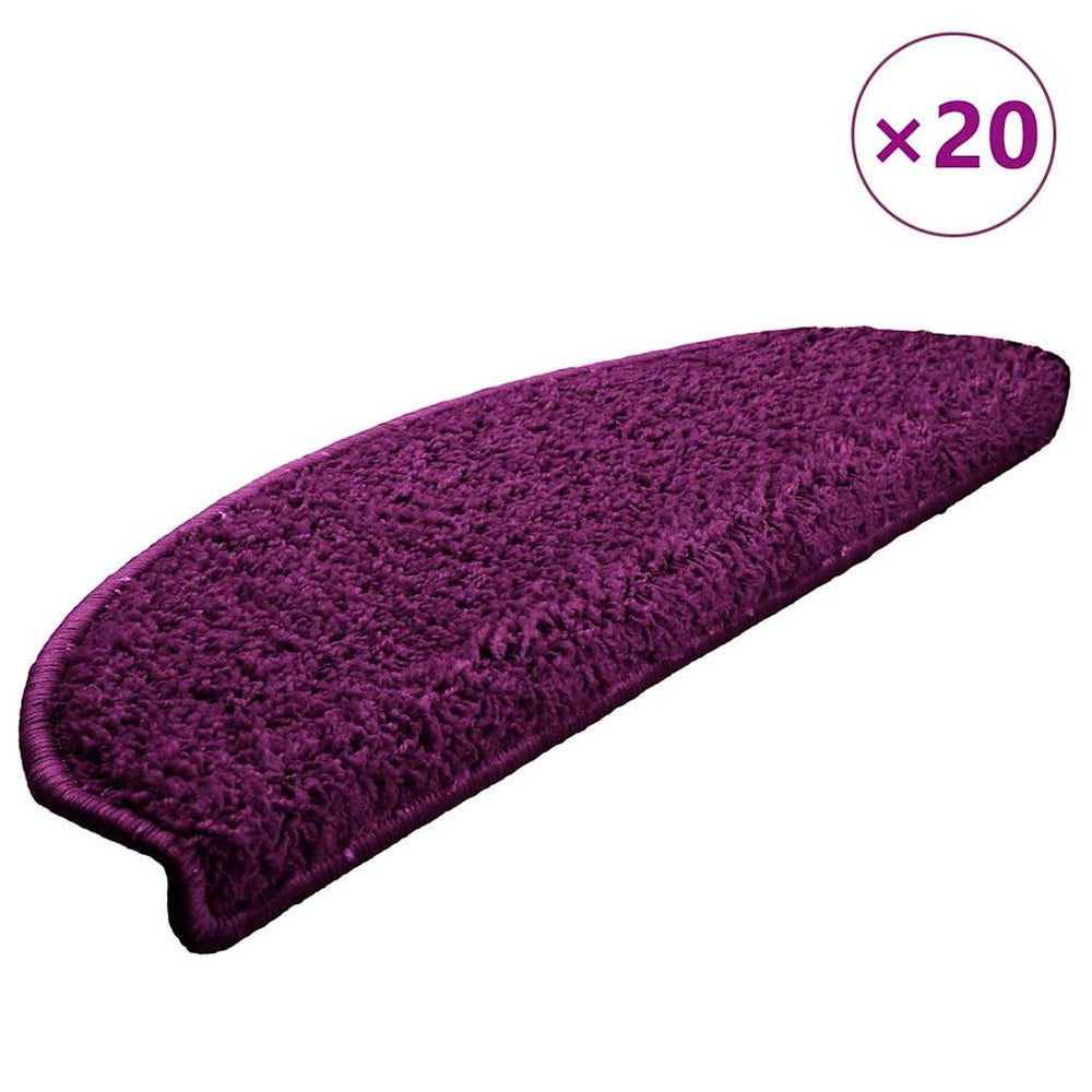 Laiptų kilimėliai, 20 vnt., 65x21x4 cm, violetiniai, pusapvaliai, dideli