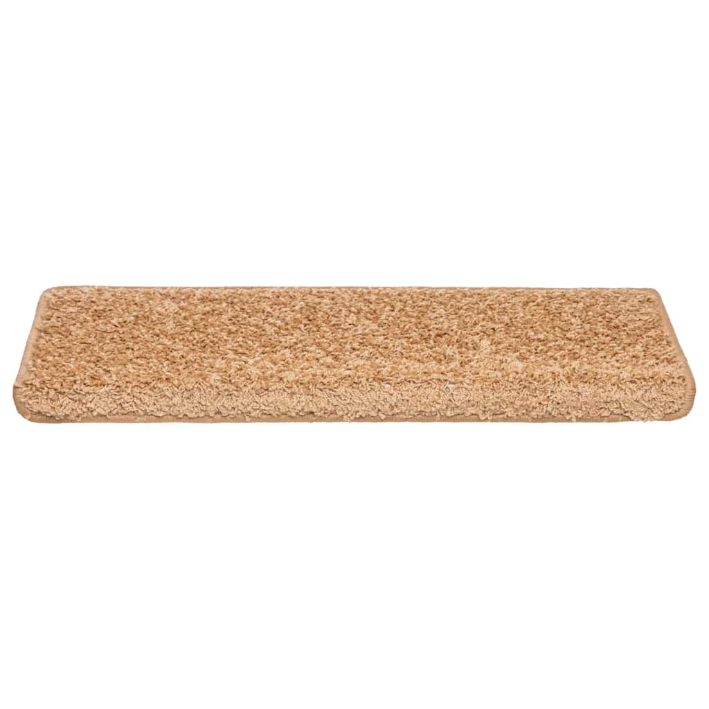 Stair mats, 20 pcs, 65x21x4 cm, beige, rectangular edges