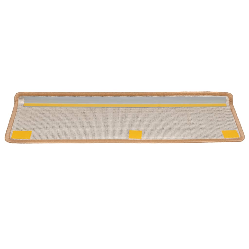 Stair mats, 20 pcs, 65x21x4 cm, beige, rectangular edges