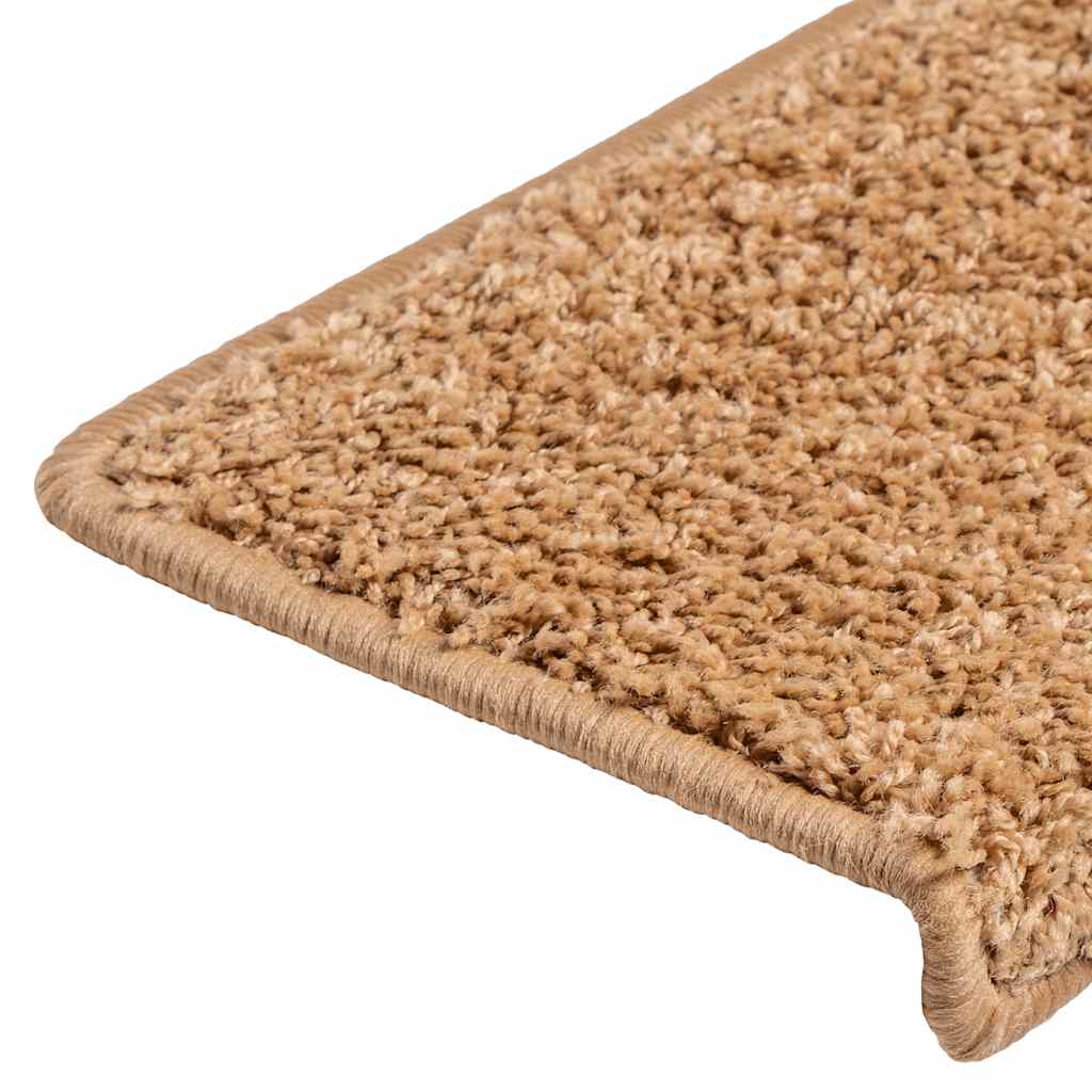 Stair mats, 20 pcs, 65x21x4 cm, beige, rectangular edges