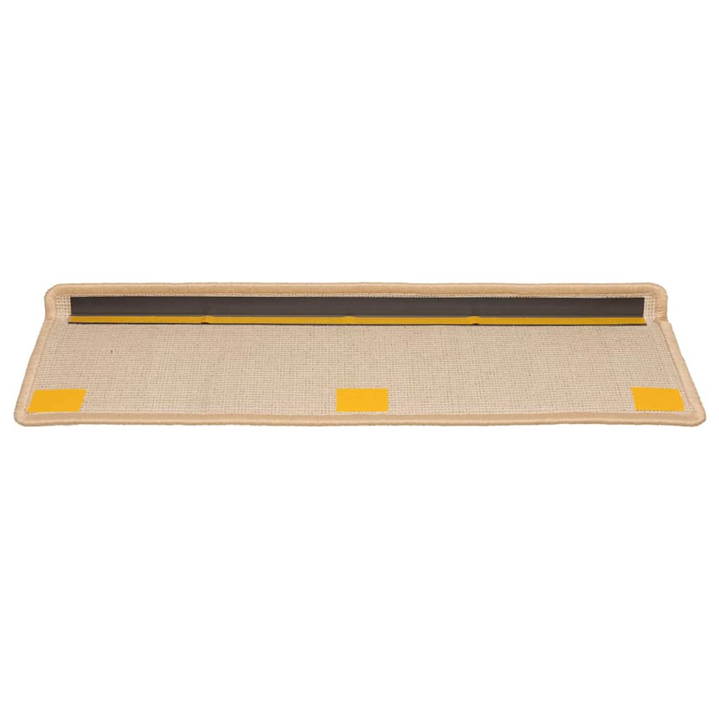 Kāpņu paklāji, 20 gab., 65x21x4 cm, krēmkrāsas, taisnstūra malas