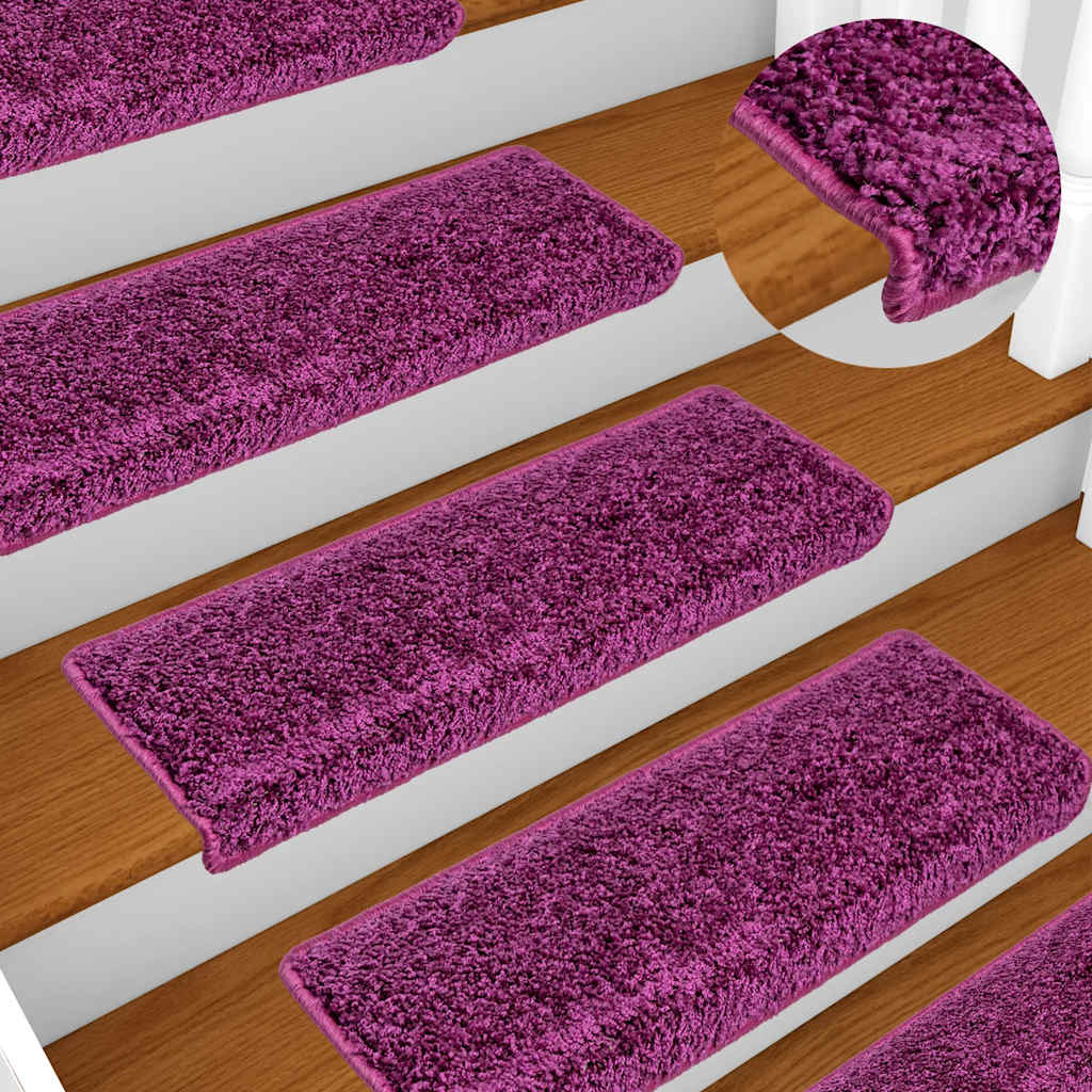 Stair mats, 20 pcs., 65x21x4 cm, purple, rectangular edges