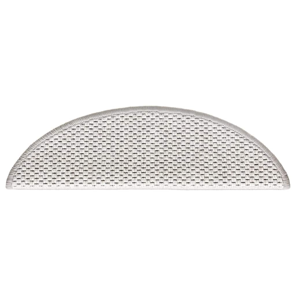 Laiptų kilimėliai Lipni Sisal-Look 30 vnt 56x17x3 cm Platina