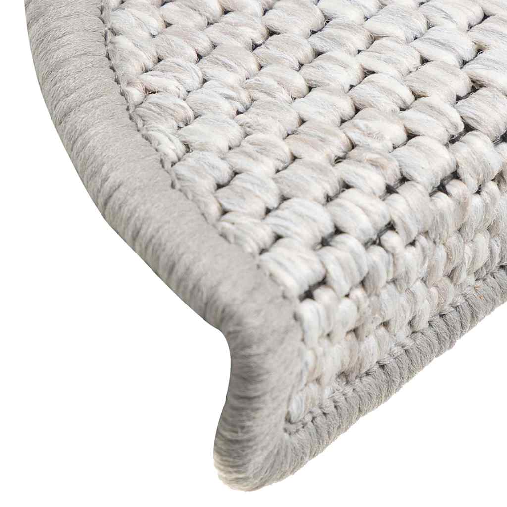 Laiptų kilimėliai Lipni Sisal-Look 30 vnt 56x17x3 cm Platina
