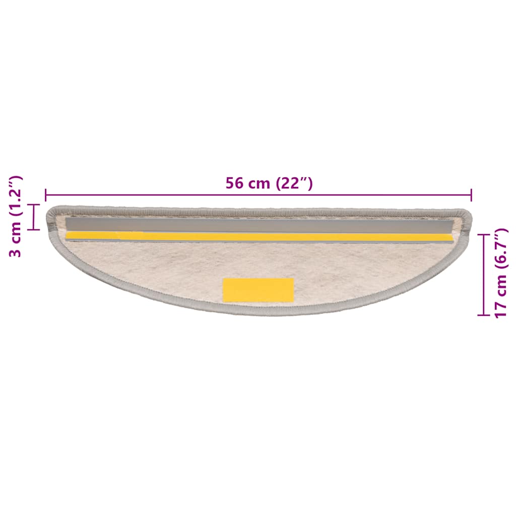 Laiptų kilimėliai Lipni Sisal-Look 30 vnt 56x17x3 cm Platina