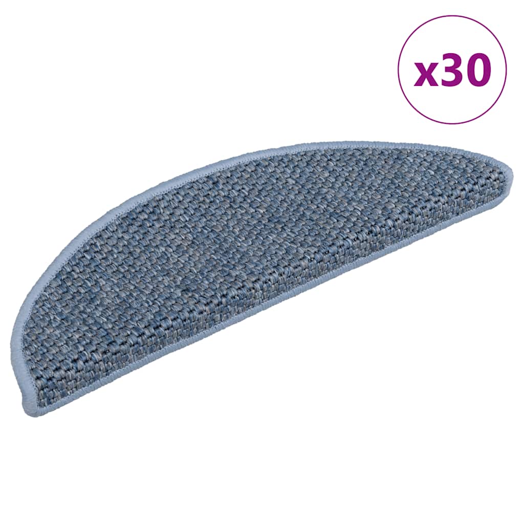 Self-adhesive stair mats, 30 pcs, blue, 56x17x3cm