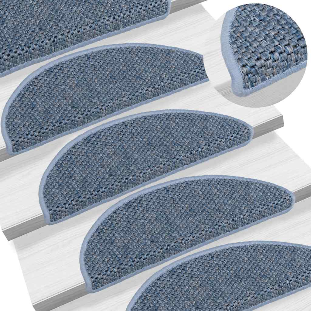 Self-adhesive stair mats, 30 pcs, blue, 56x17x3cm