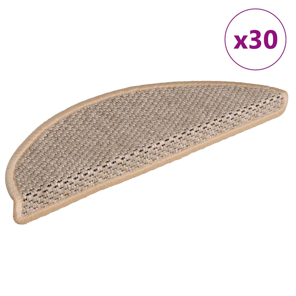Self-adhesive stair mats, 30 pcs., sand, 56x17x3cm