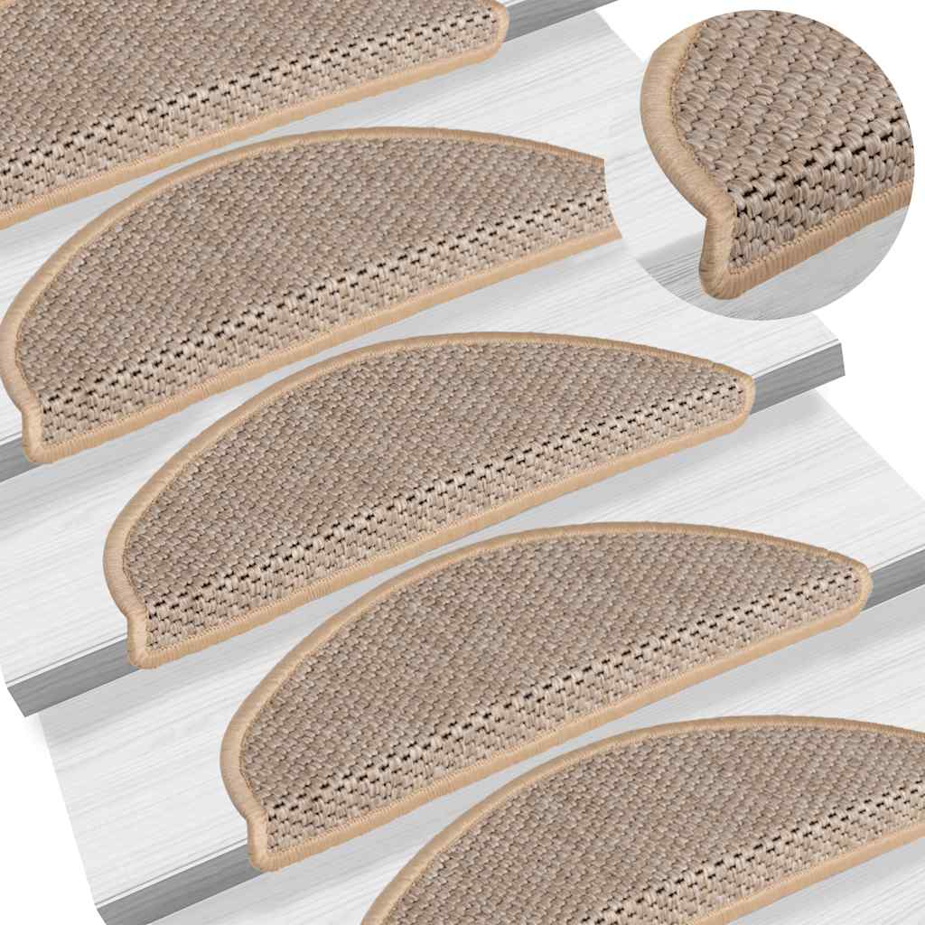 Self-adhesive stair mats, 30 pcs., sand, 56x17x3cm