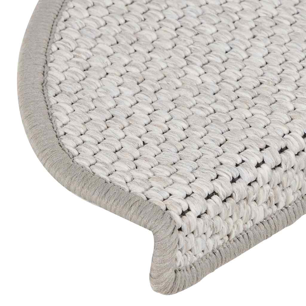Laiptų kilimėliai Lipni Sisal-Look 30 vnt 65x21x4 cm Platina