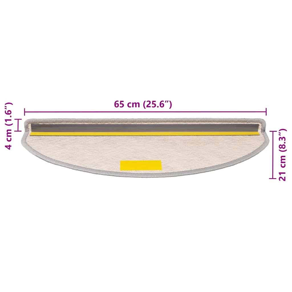 Laiptų kilimėliai Lipni Sisal-Look 30 vnt 65x21x4 cm Platina
