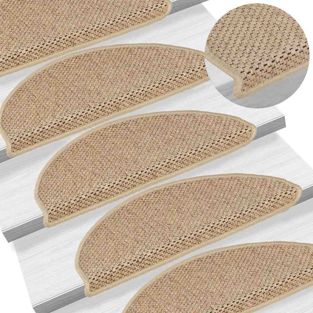 Stair Mats Self-Adhesive, 30 pcs, Beige, 65x21x4cm