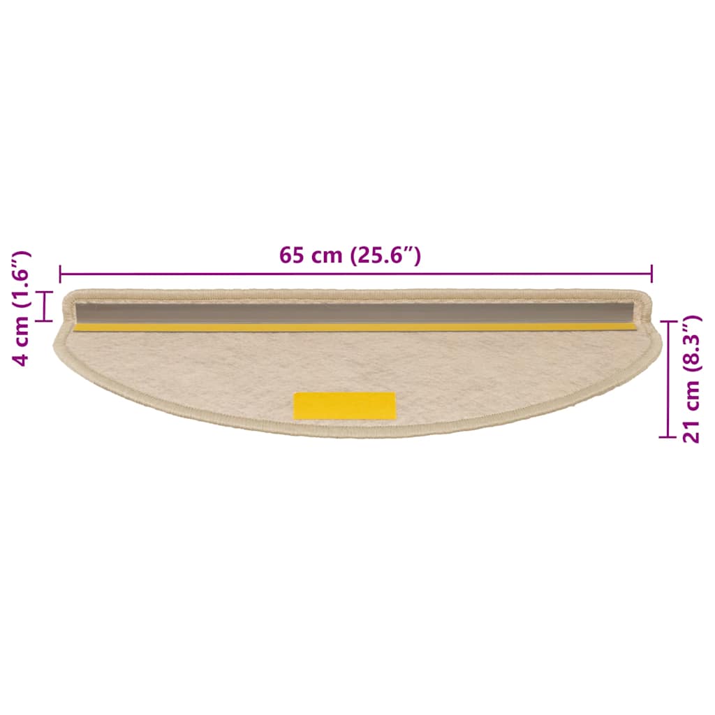 Stair Mats Self-Adhesive, 30 pcs, Beige, 65x21x4cm