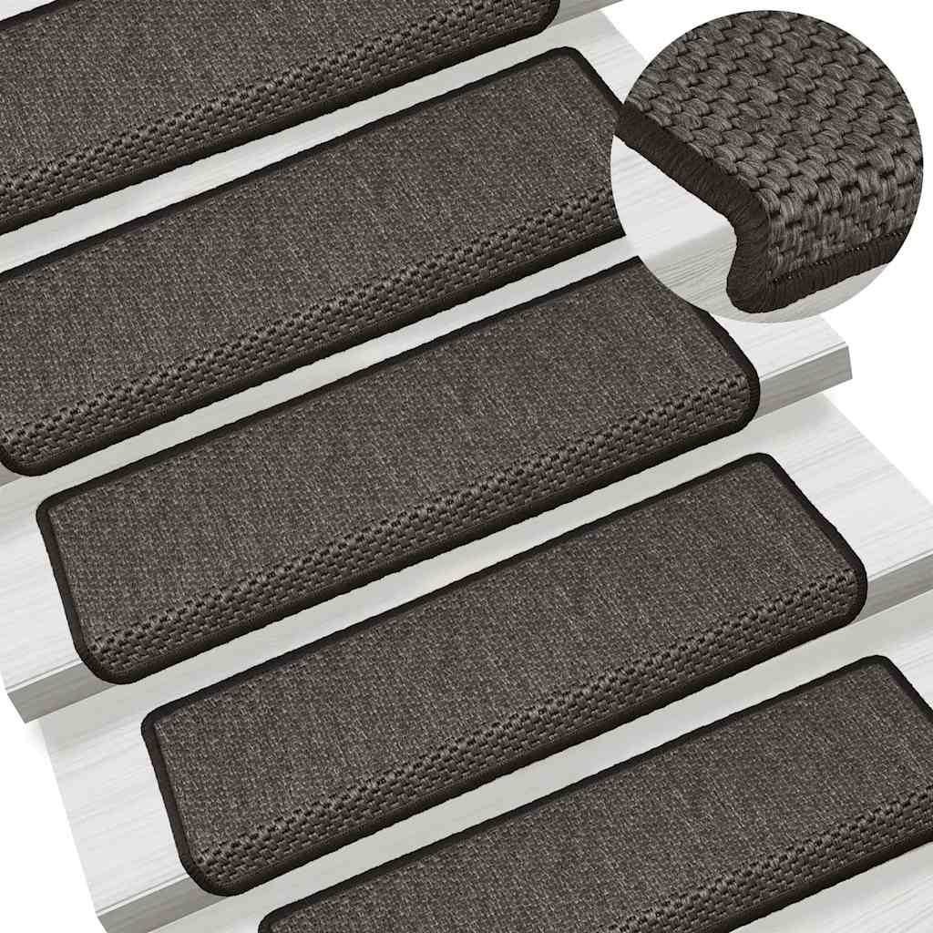 Adhesive stair mats, 30 pcs, anthracite, 65x21x4cm