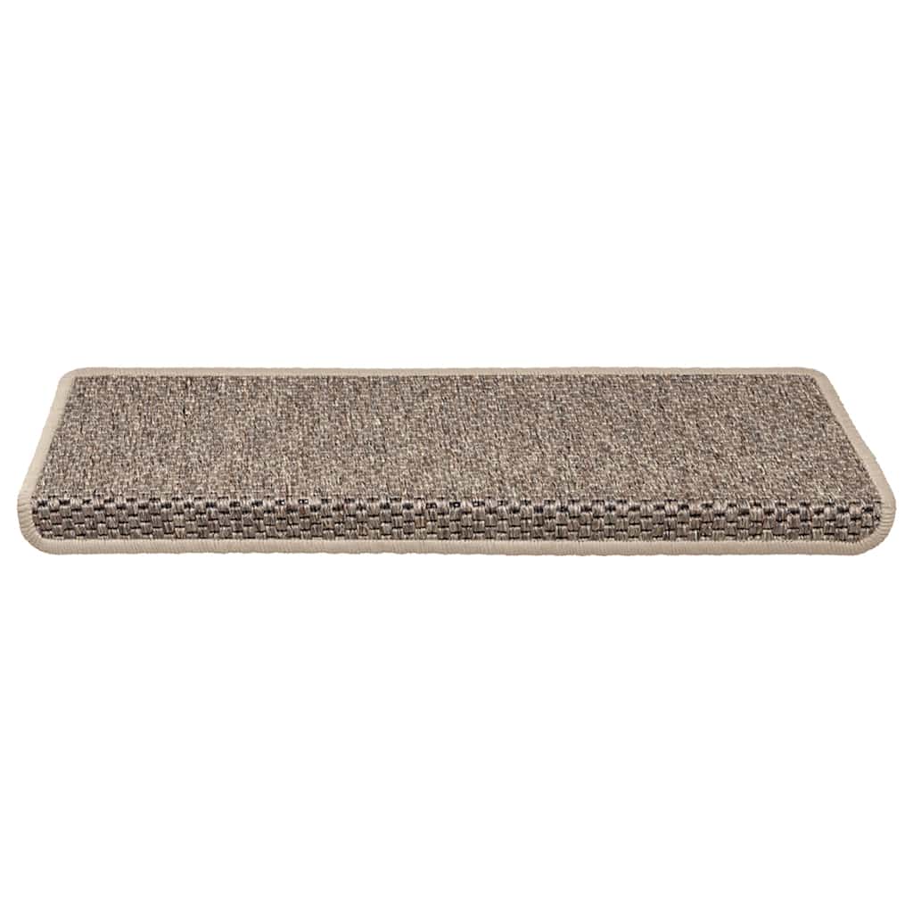 Self-adhesive stair mats, 30 pcs, dark beige, 65x21x4cm