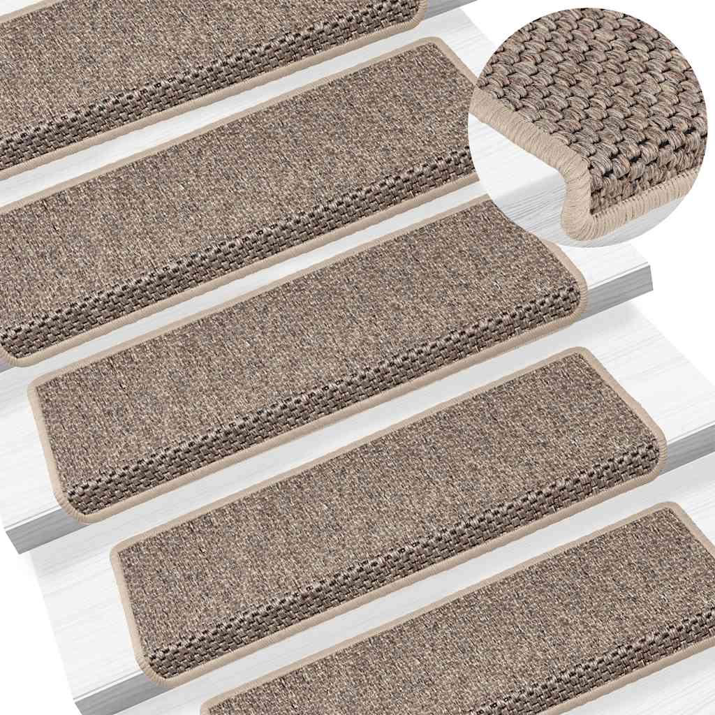Self-adhesive stair mats, 30 pcs, dark beige, 65x21x4cm
