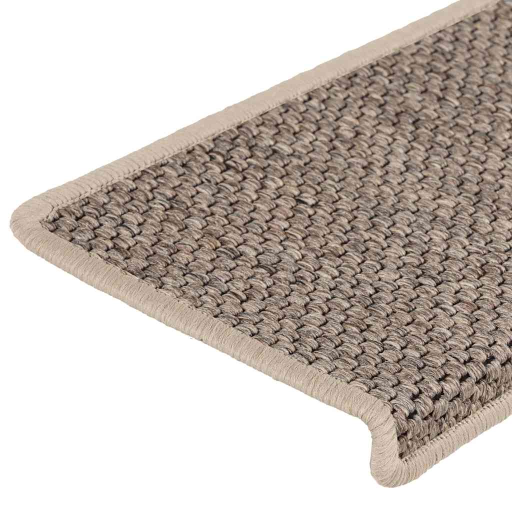 Self-adhesive stair mats, 30 pcs, dark beige, 65x21x4cm