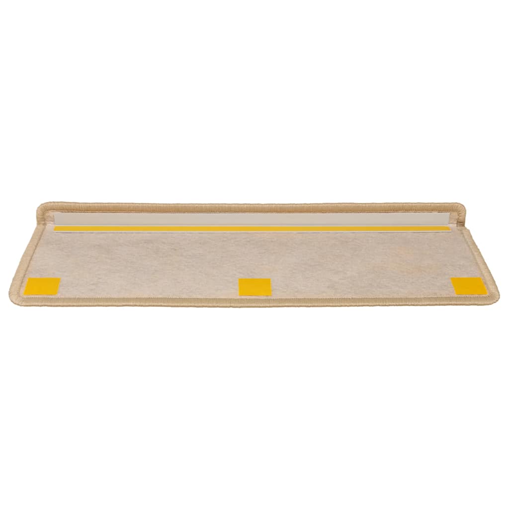 Self-adhesive stair mats, 30 pcs, light beige, 65x21x4cm