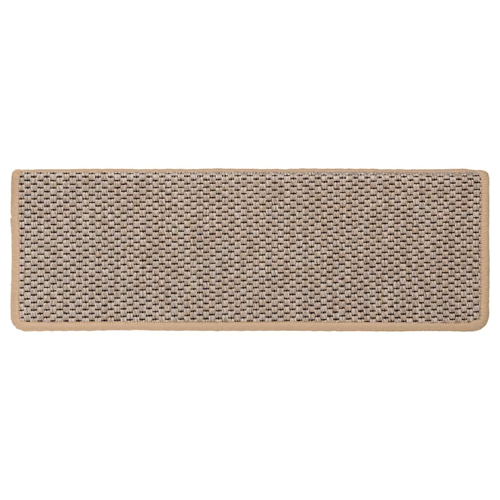 Self-adhesive stair mats, 30 pcs, light beige, 65x21x4cm