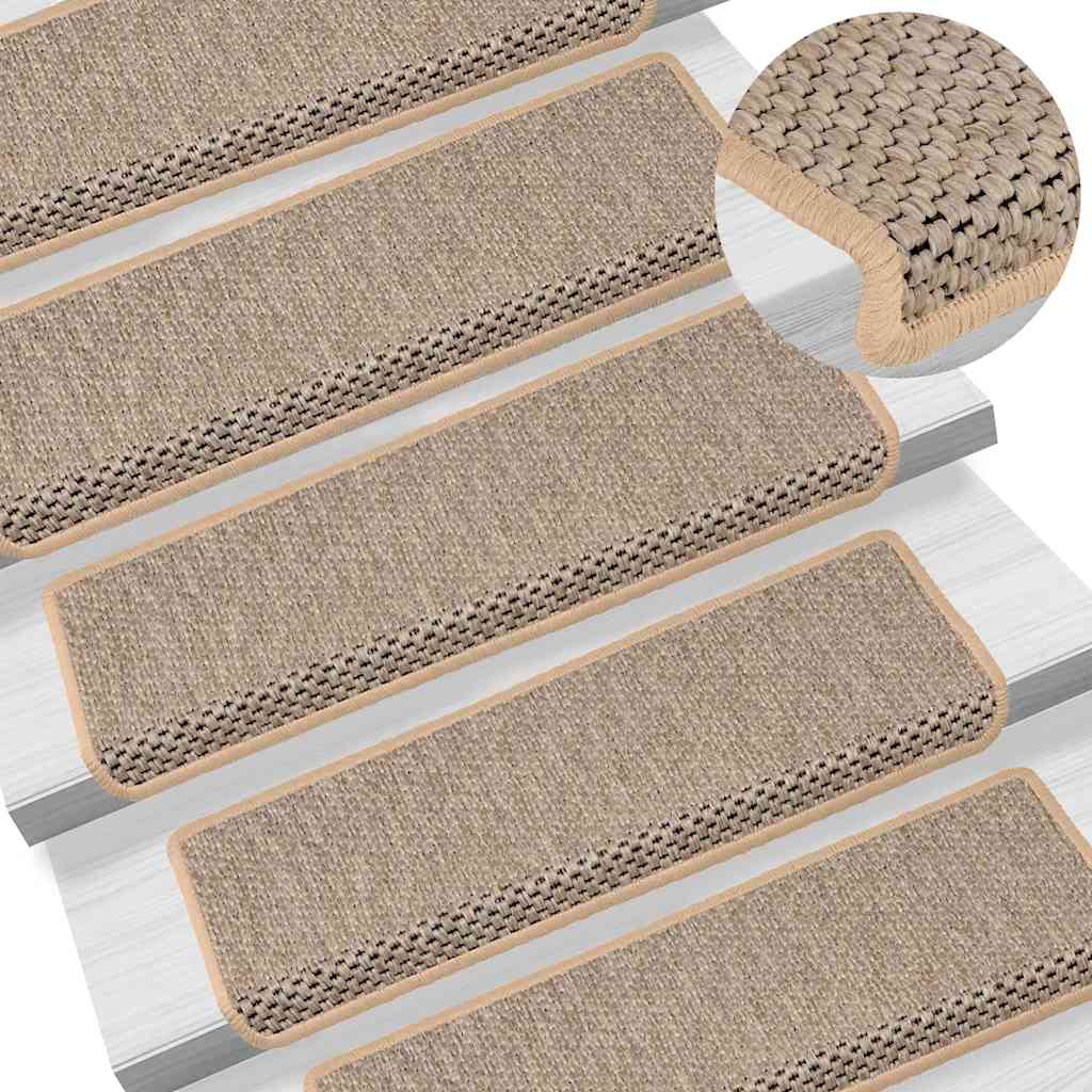 Self-adhesive stair mats, 30 pcs, light beige, 65x21x4cm