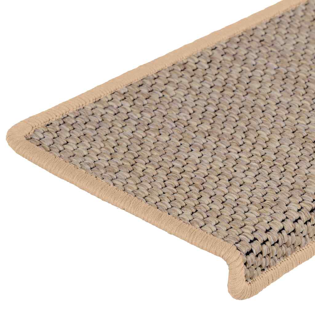 Self-adhesive stair mats, 30 pcs, light beige, 65x21x4cm