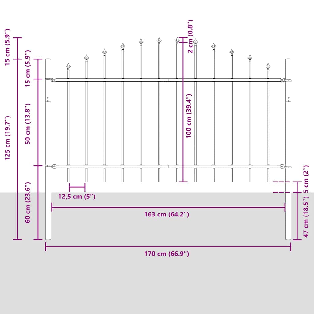 Sodo tvora Pilka 680 x 100 cm