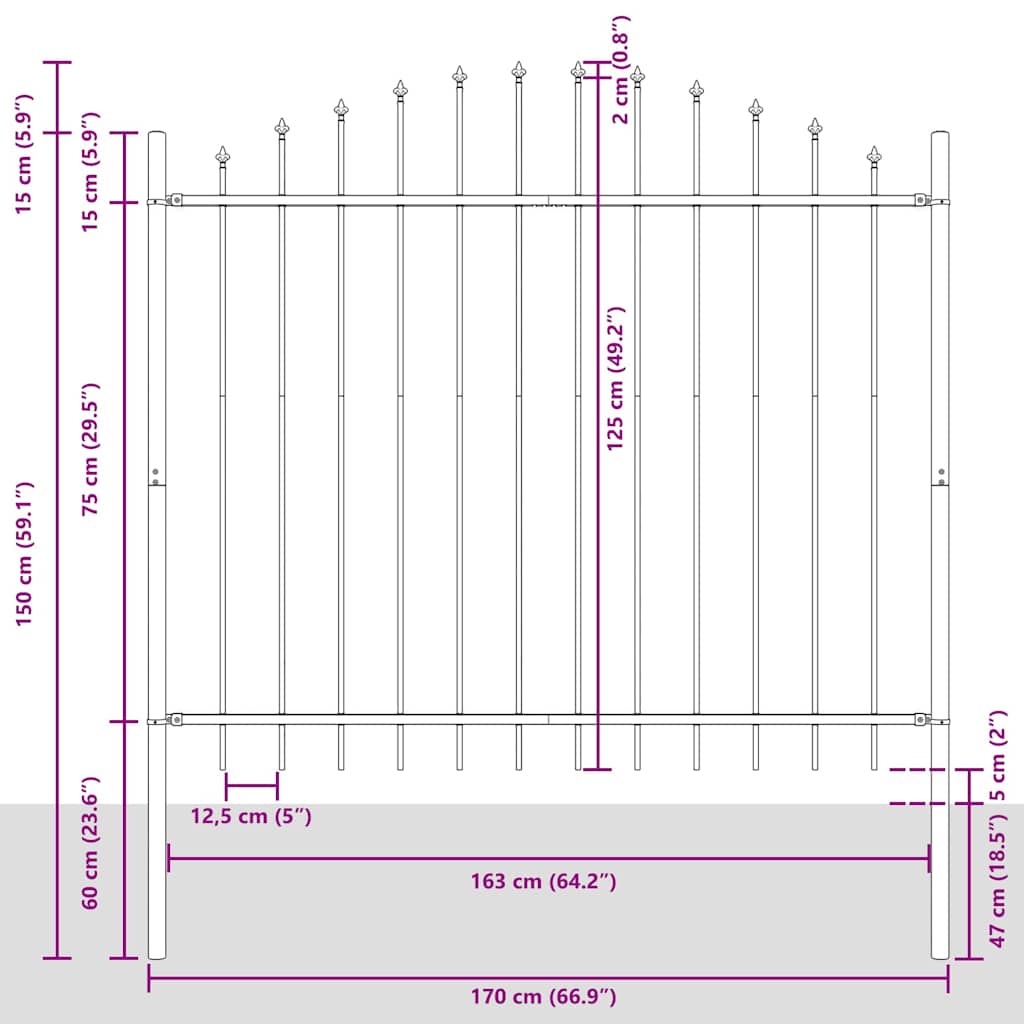 Sodo tvora Balta 850 x 125 cm Milteliniu būdu dengtas plienas