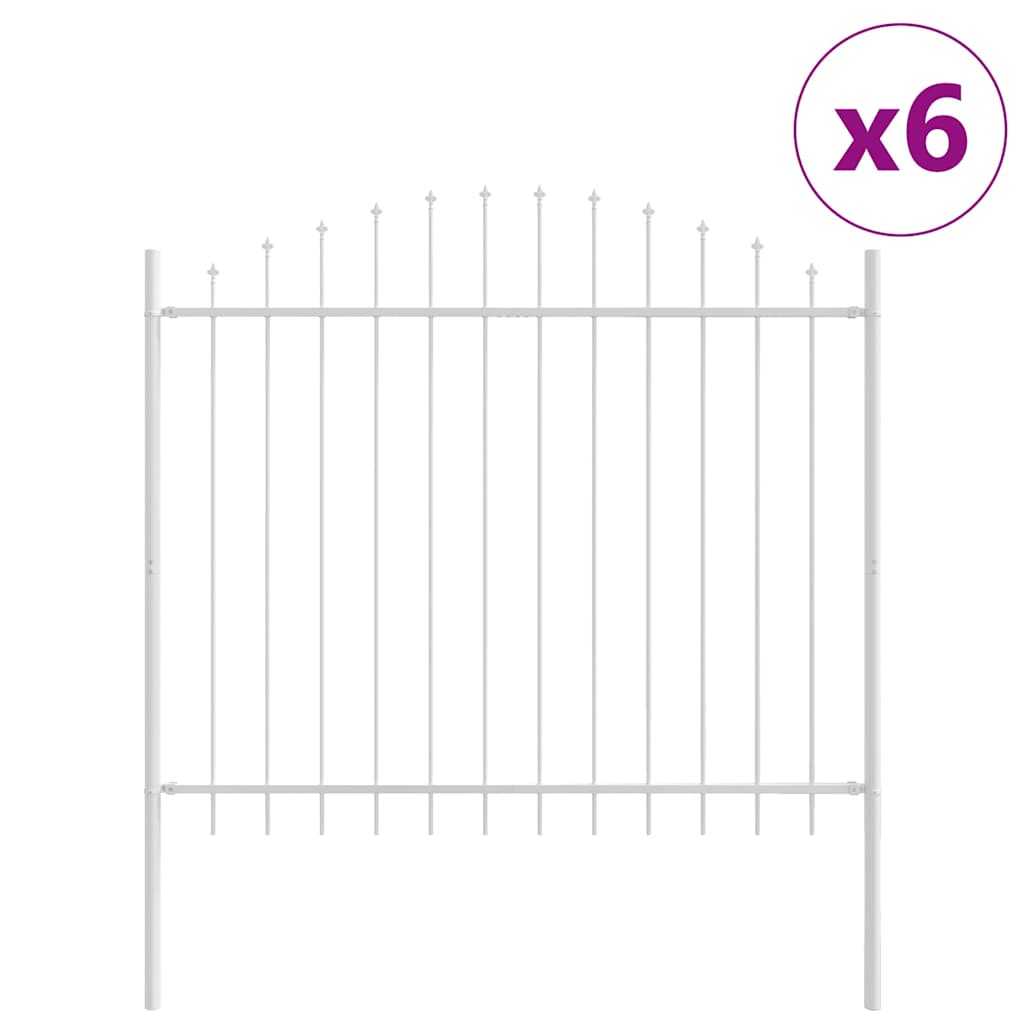 Garden Fence White 1020 x 125 cm Powder-Coated Steel