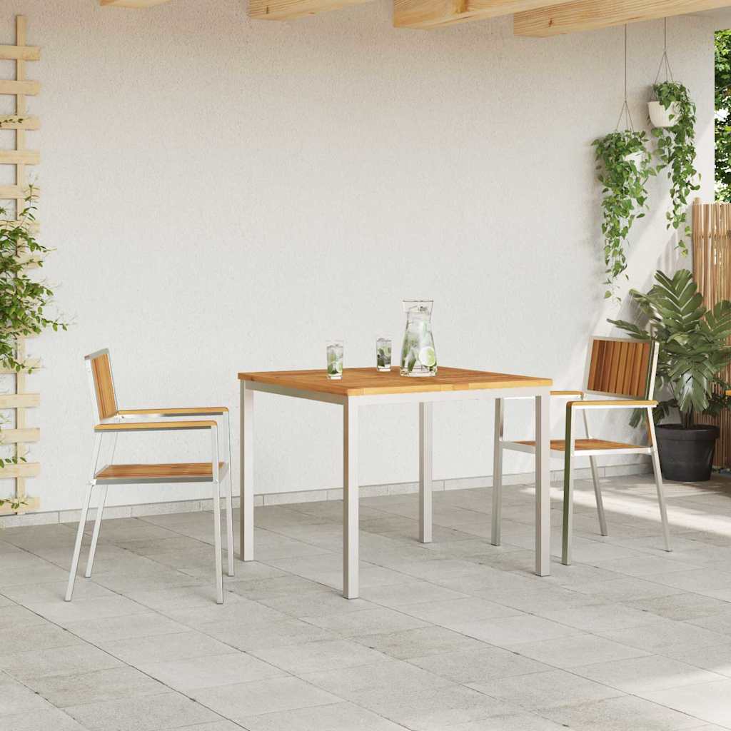 Sodo valgomojo komplektas 3 pcs Ruda akacijos medienos masyvas