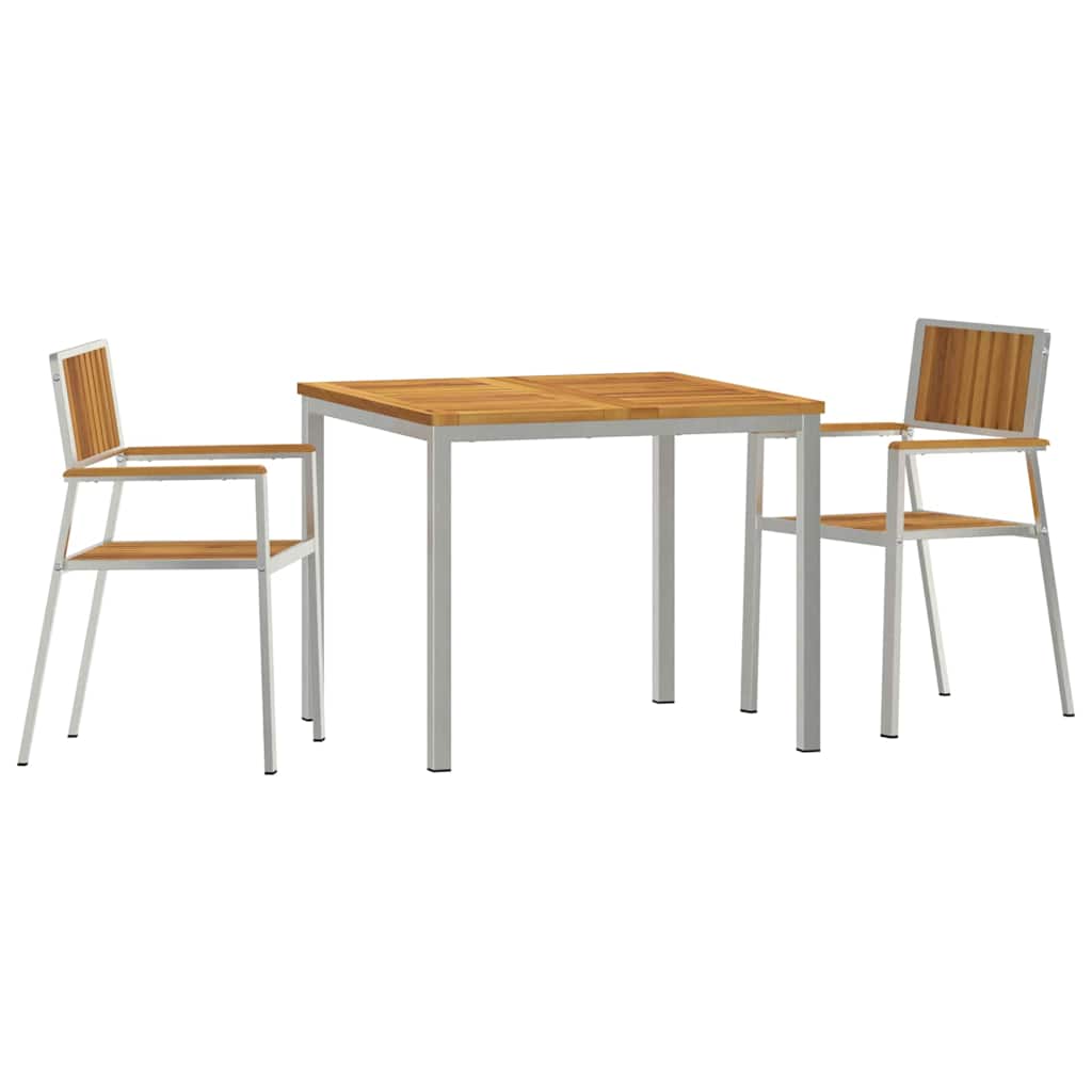 Sodo valgomojo komplektas 3 pcs Ruda akacijos medienos masyvas