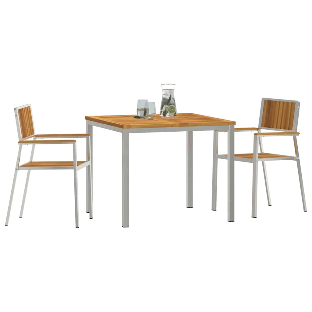 Sodo valgomojo komplektas 3 pcs Ruda akacijos medienos masyvas