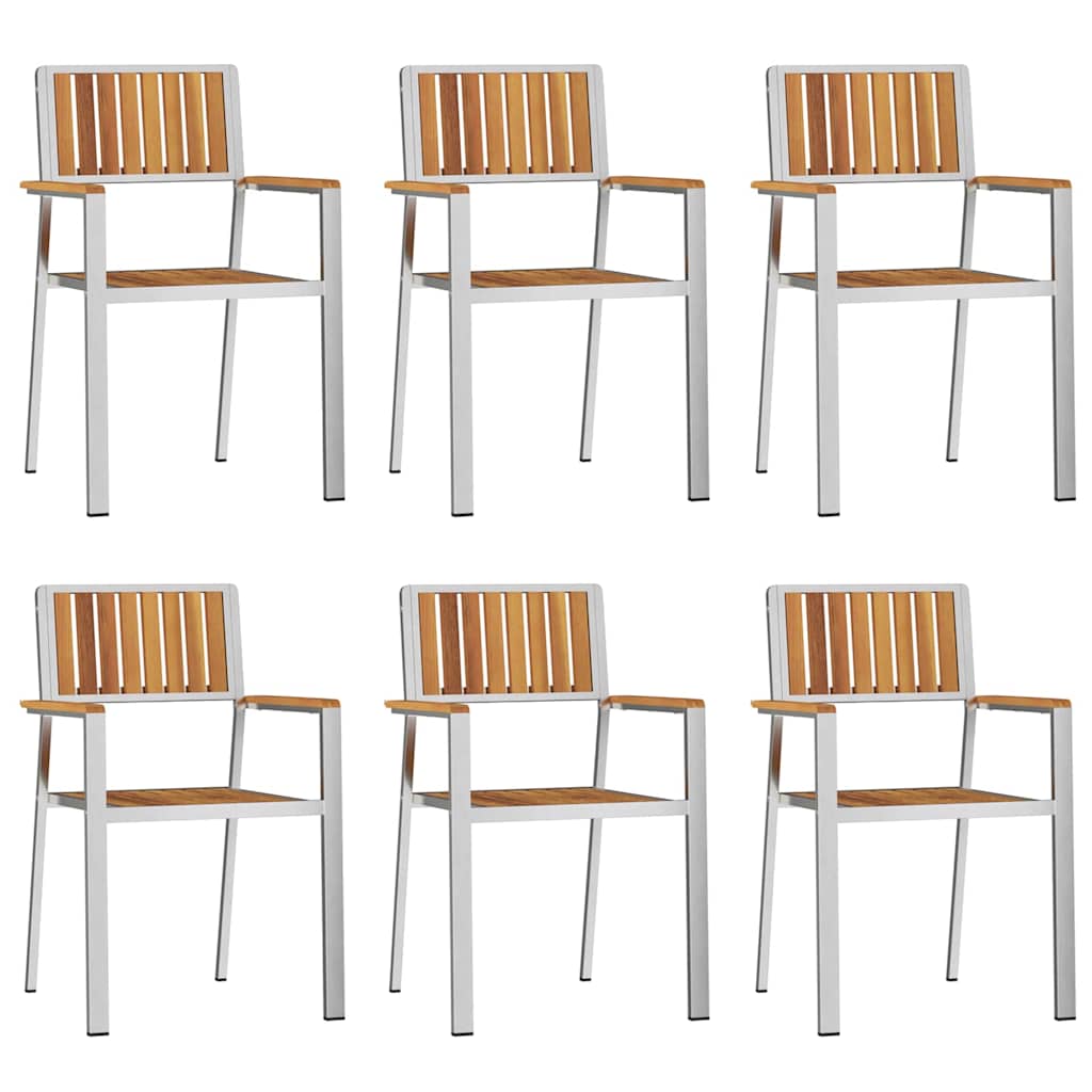 Garden Dining Set 7 pcs Solid Acacia Wood Brown