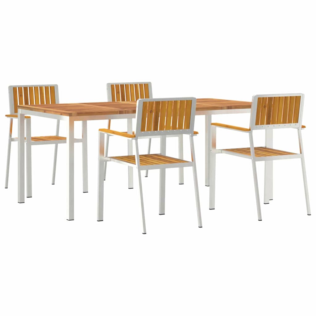 Sodo valgomojo komplektas 5 pcs Ruda akacijos medienos masyvas